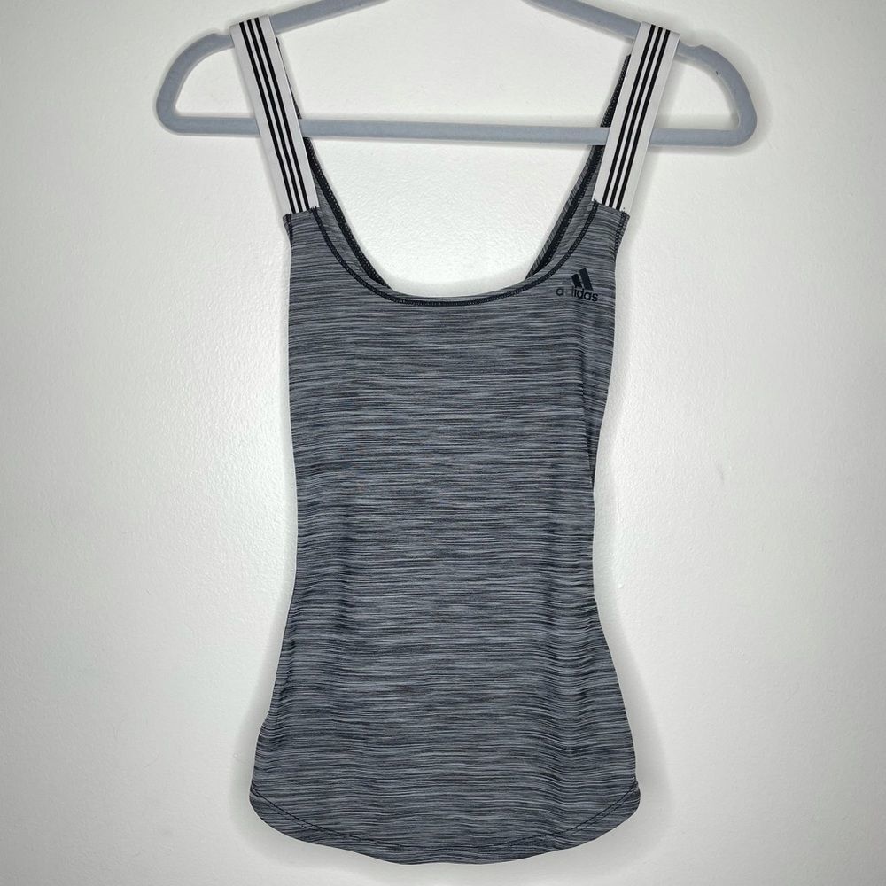 Adidas Crisscross Grey Heather‎ 3 stripes Tank Top